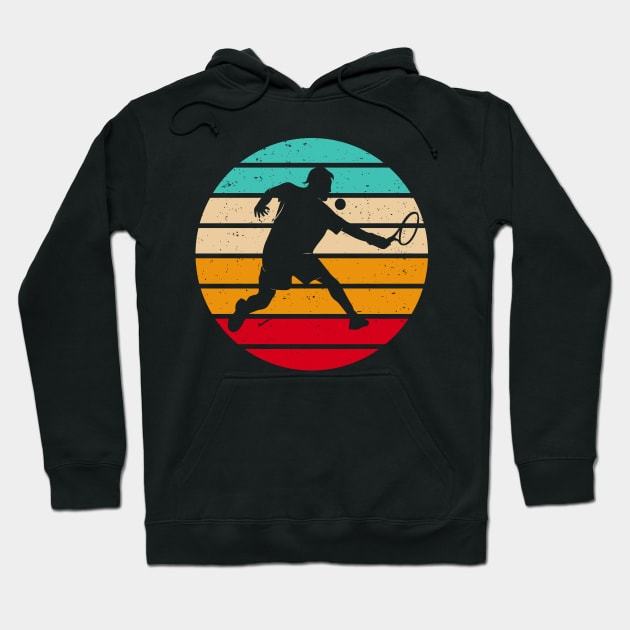 Tennis Vintage Retro Tennis Player Athlete Hoodie by Foxxy Merch